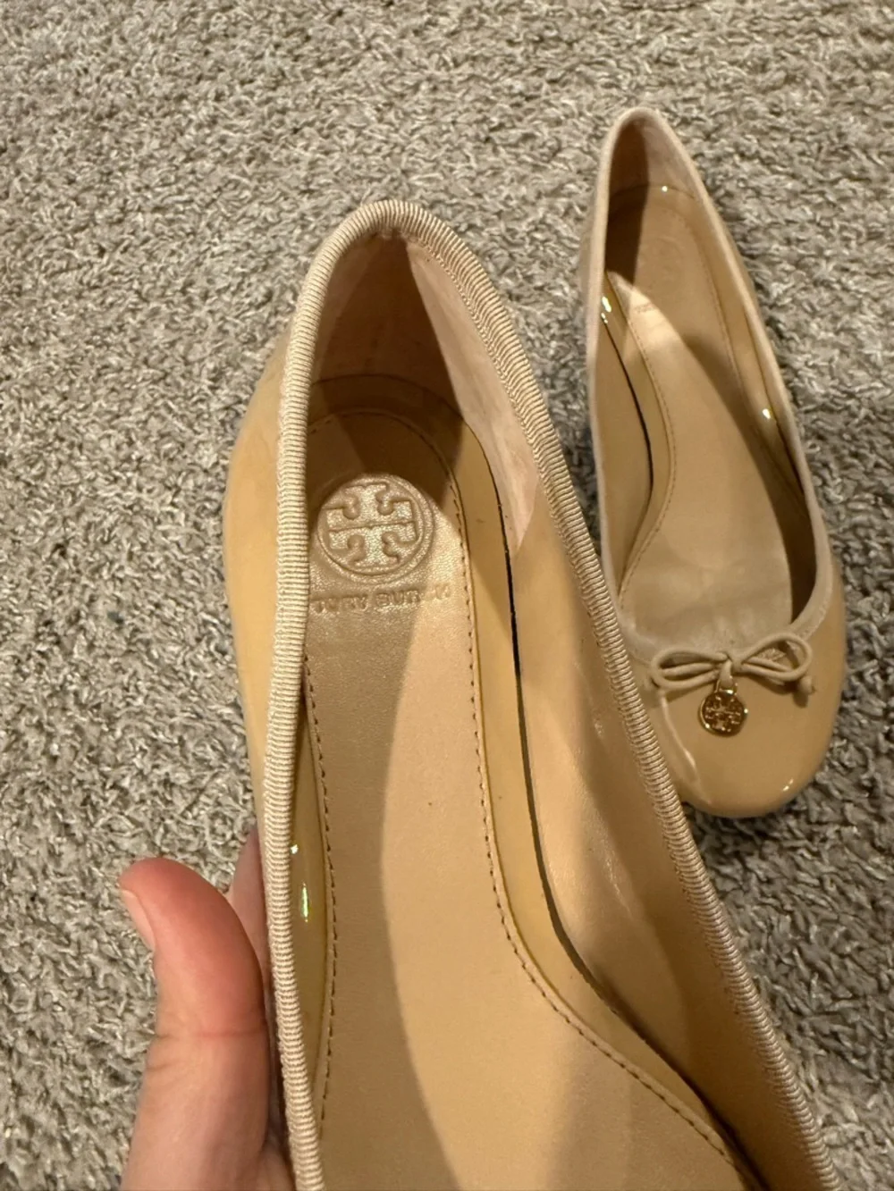 Tory Burch Block Heel Ballet Shoes Glossy , size 8